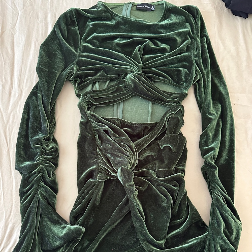 Green mini dress